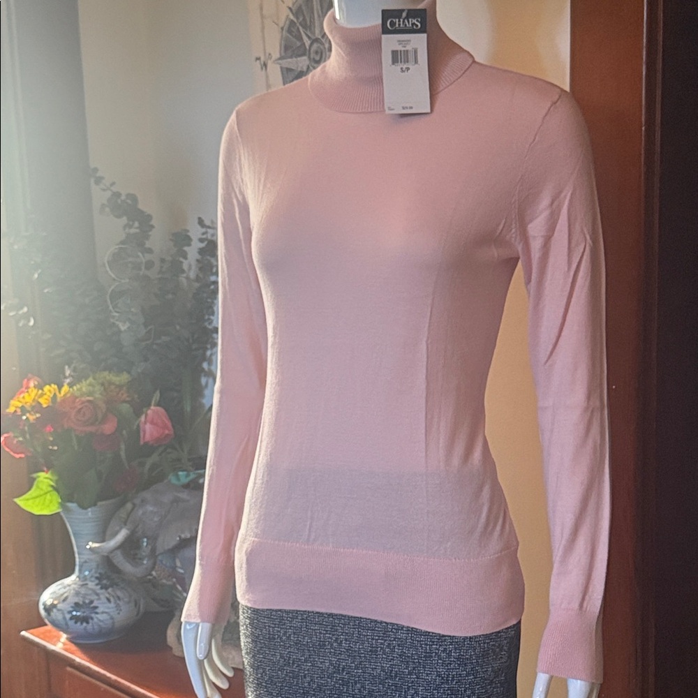 NWT chaps size small cotton Chaps Light Pink Long Sleeve Top